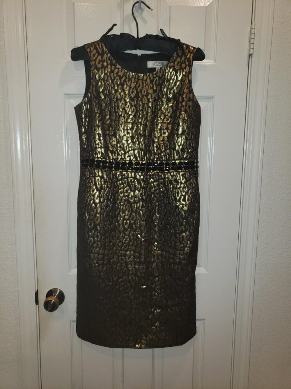 Metallic Animal Print Dress, Kasper, Size 6